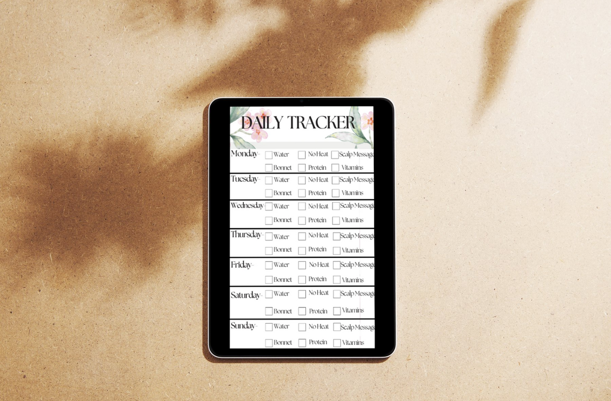 Daily Hair Care Tracker | Curly Hair Habit Tracker | Printable Hair Care Checklist | Natural Hair Planner | Digital Download