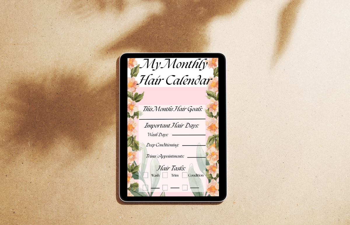 Monthly Hair Calendar | Curly Hair Planner | Hair Care Schedule | Printable Hair Routine Planner | Digital Download