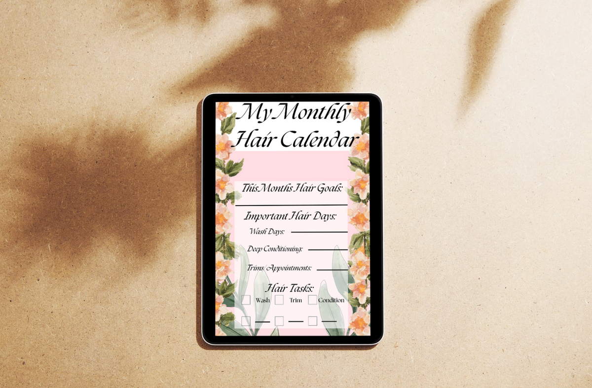 Monthly Hair Calendar | Curly Hair Planner | Wash Day Schedule | Hair Care Calendar | Printable Hair Routine Planner | Digital Download